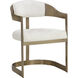 Beaumont Antique Brass / Rhea Light Barley Dining Armchair